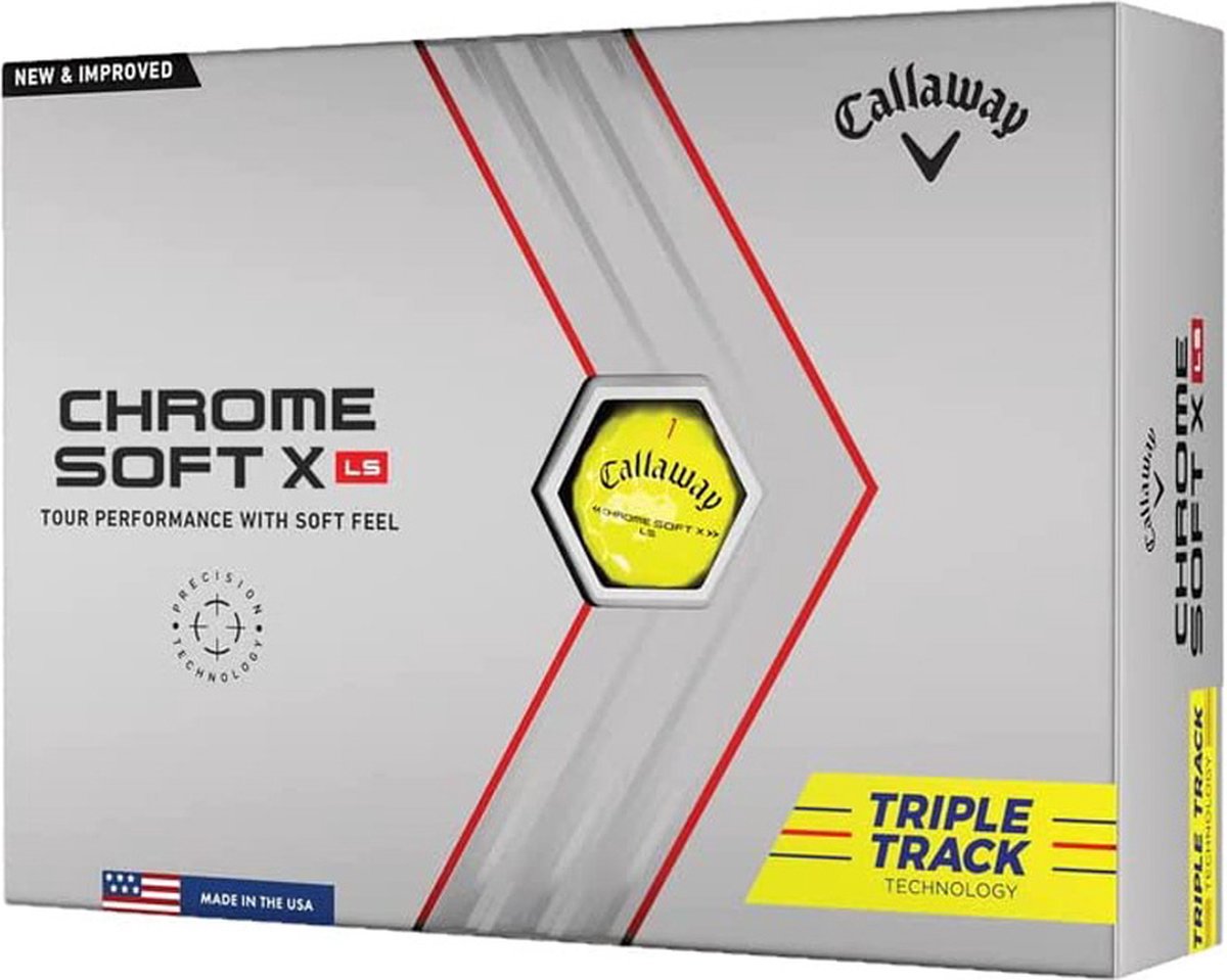 Callaway Chrome Soft X-LS Triple Track Golfballen 2022 - Geel - 12 Stuks