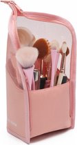 Toilettas voor penselen - Roze - Make up kwasten set organizer - Beautycase makeup - Tasje - Koffer