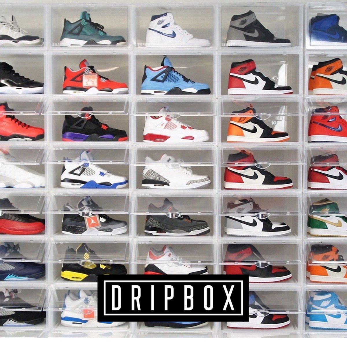 Dripbox - Sneakerbox 10-pack Wit | Sneaker Crate Wit | Sneaker Box | Schoenenopberger | Sneakerbox | Schoenenkast | Sneaker opbergsysteem | Sneakercrate | Met magnetische sluiting | Doorzichtig | White