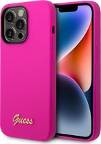 Guess Silicone Back Case - Geschikt voor Apple iPhone 14 Pro (6.1") - Fuchsia