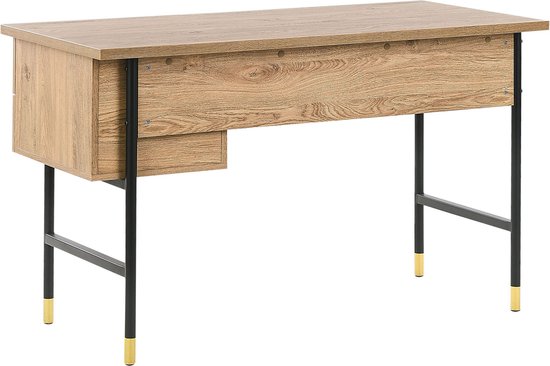 Beliani ABILEN - Bureau - Couleur bois clair - Panneau de fibres de bois