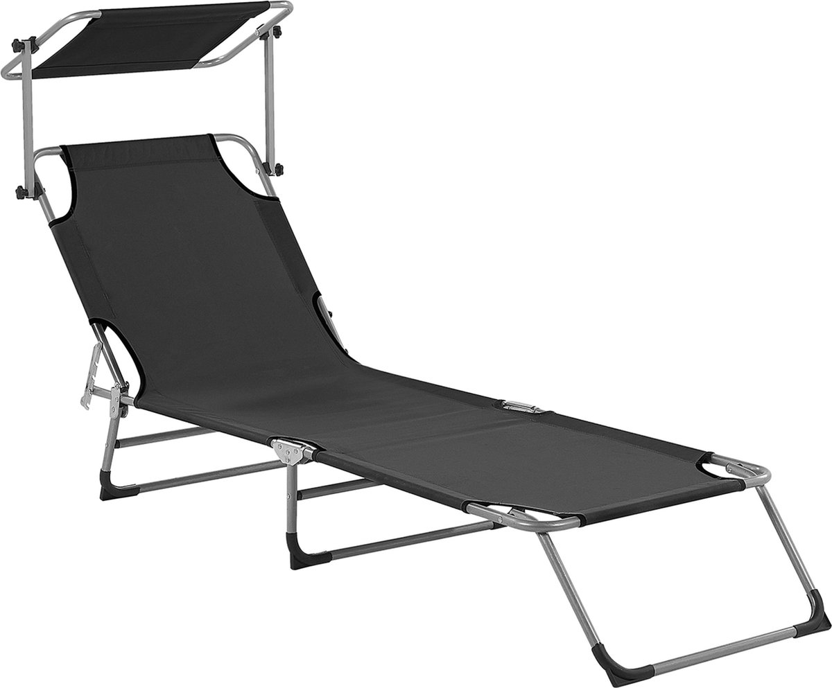 Beliani FOLIGNO - Lounger - Zwart - Polyester