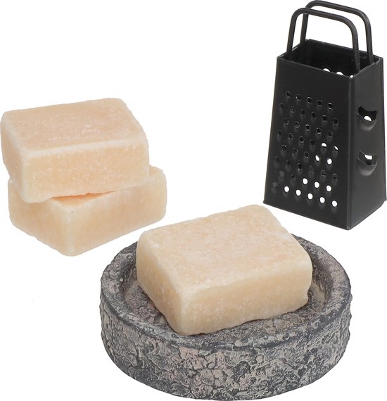 Comforder 3 Amber Cubes Vanilla - Set de cubes parfumés avec plat, râpe et sac parfumé - Coffret cadeau