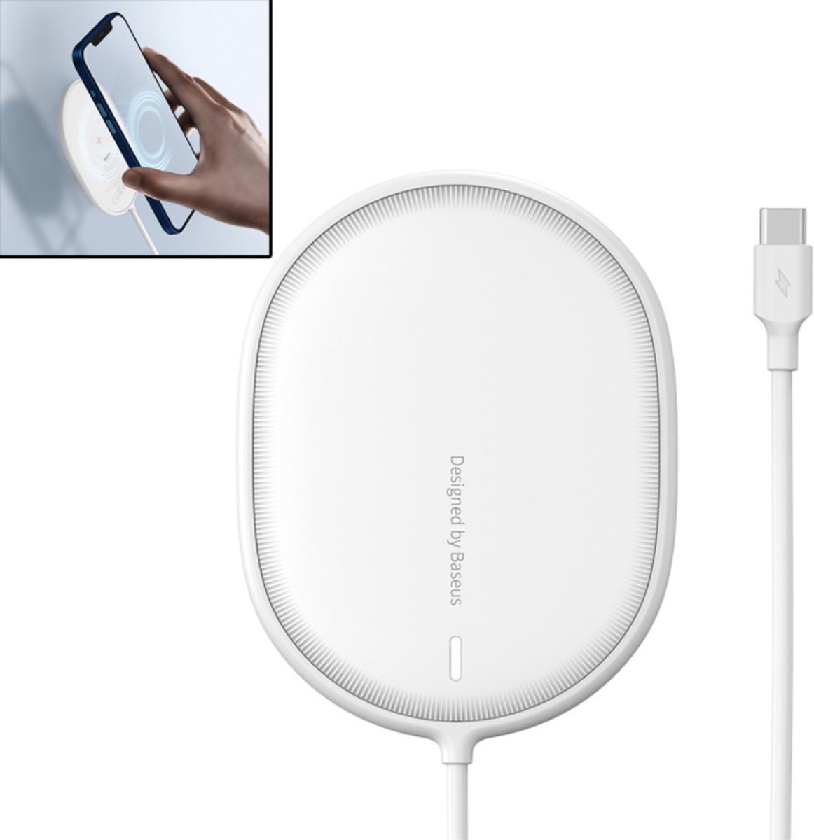 Baseus Magnetisch Wireless Draadloos Qi Charging Opladen Pad 15W - Wit