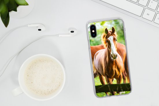 Coque iPhone Xs - Paarden - Légère - Prairie - Coque de téléphone en Siliconen