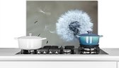 Spatscherm keuken 60x40 cm - Kookplaat achterwand Paardenbloem - Bloem - Plant - Muurbeschermer - Spatwand fornuis - Hoogwaardig aluminium