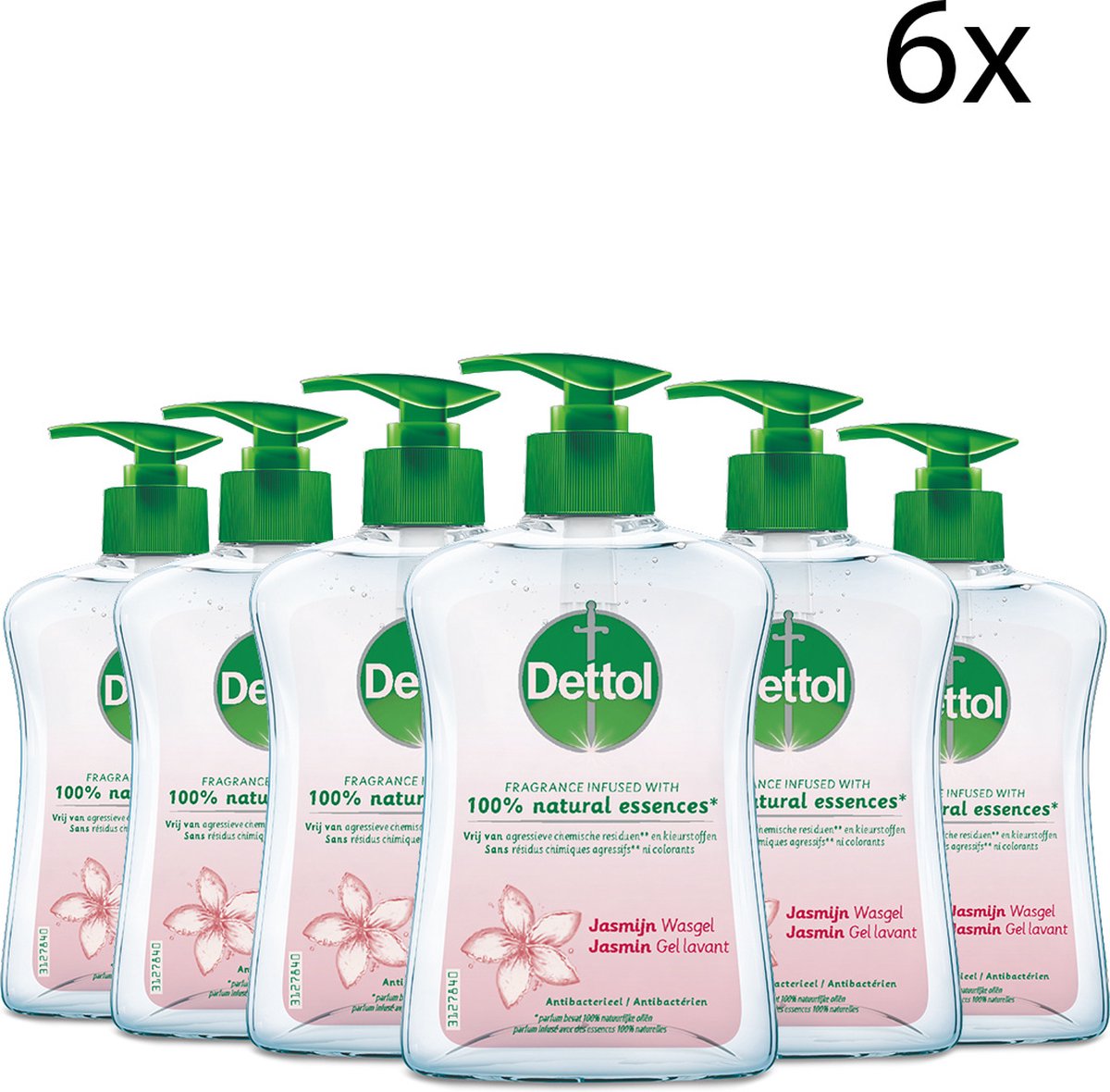 Dettol Handzeep - Antibacterieel - Jasmijn - 100% natuurlijke oliën - 6 x 250 ml