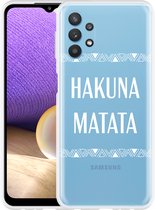 Hoesje geschikt voor Samsung Galaxy A32 5G Hakuna Matata white