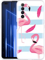 Realme X50 Hoesje Flamingo Feathers - Designed by Cazy