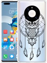 Huawei Mate 40 Pro Hoesje Dream Owl Mandala Black Designed by Cazy