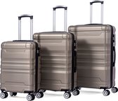 Merax 3-delig Kofferset met TSA Slot - Trolleyset ABS 40L, 70L & 110 Liter - Goud