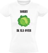 Sorry ik sla over Dames T-shirt - overslaan - skip - droge humor - eten - grappig
