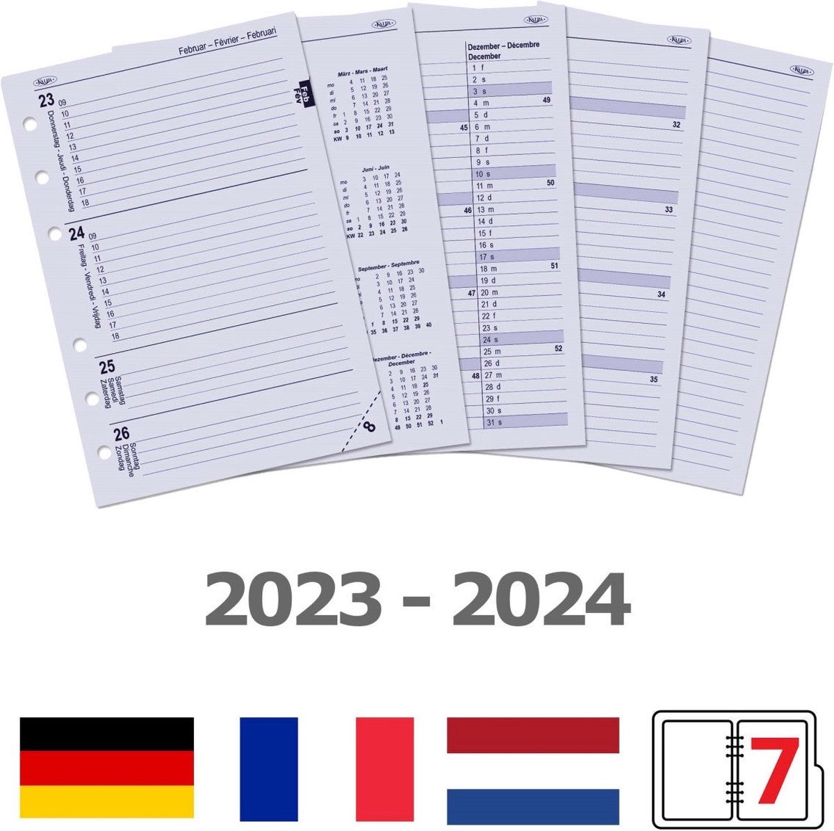 Kalpa 6201-23 A5 Agenda Vulling Dagelijks NL NL 2023