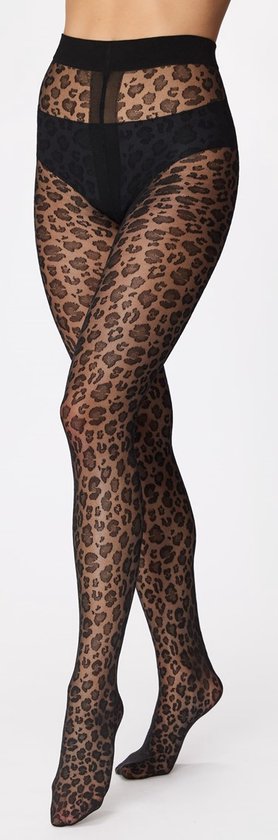 Gabriella trendy Caty panty met panterprint 20DEN zwart, maat XL (5)