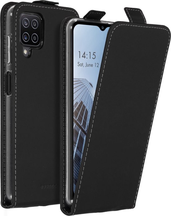 Accezz Hoesje Geschikt voor Samsung Galaxy A12 Hoesje Met Pasjeshouder - Accezz Flipcase - Zwart