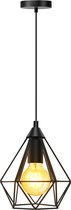 LED Hanglamp - Hangverlichting - E27 Fitting - 1-lichts - Retro - Klassiek - Mat Zwart - Aluminium