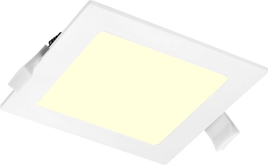 LED Downlight Slim Pro - Inbouw Vierkant 18W - Warm Wit 3000K - Mat Wit - Kunststof