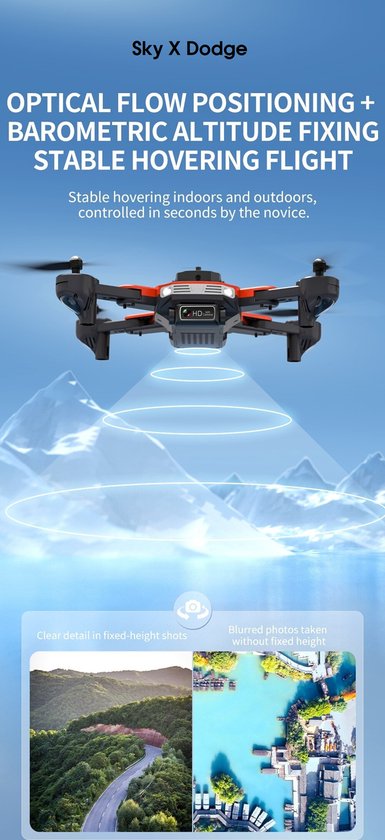 LSky X Dodge - 22km/h - Obstakel Ontwijker - Kids Drone - Micro SD - 2x Camera Drone WiFi - Beginner Quadcopter