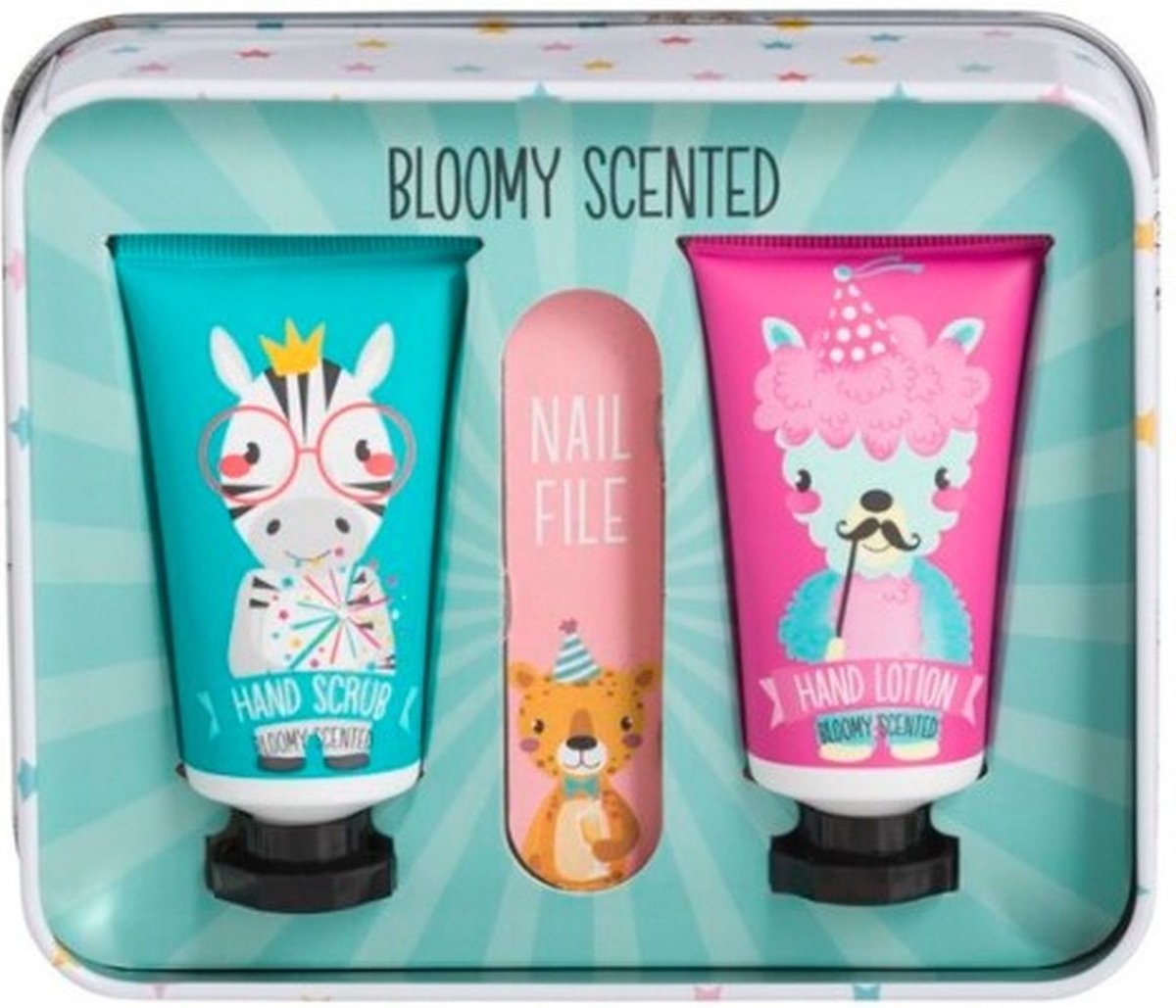 Goedkoopste Hand Verwenpakket - Bloomy Scented - Nagelvijl / Handlotion / Handscrub - Cadeau