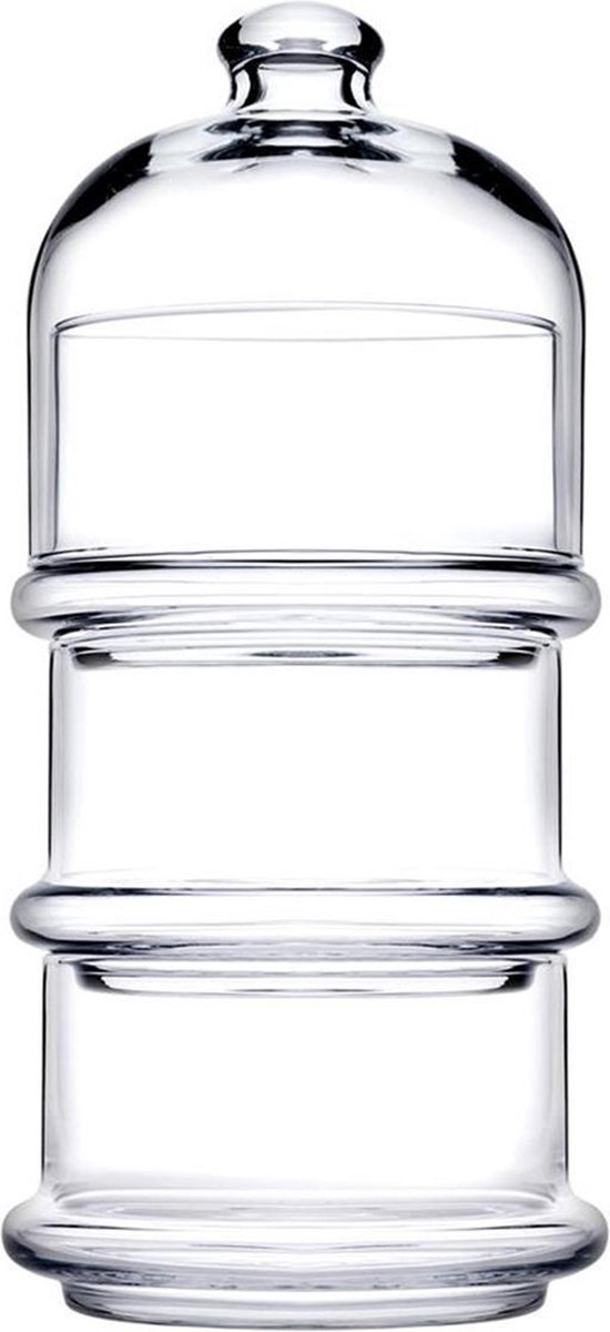 Bonboniére - 3 laags Glazen Voorraadpot - Met Deksel
