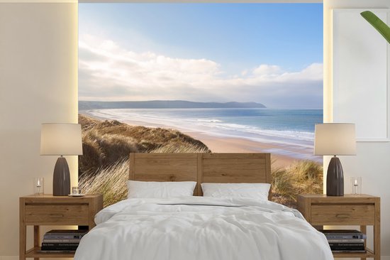 Behang - Fotobehang Duin - Strand - Water - Breedte 260 cm x hoogte 260 cm