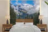 Behang - Fotobehang Weg bij de Oostenrijkse Großglockner in Europa - Breedte 260 cm x hoogte 260 cm