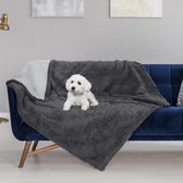 hondendeken, wasbaar hondenbed, waterdicht hondenmat, deken voor grote honden, katten en huisdieren, 127 x 152 cm, Grijs