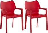 2er SET chaise empilable Davi Rouge