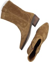 Notre-V 18050 Enkellaarsjes - Enkelboots met rits - Dames - Cognac - Maat 41