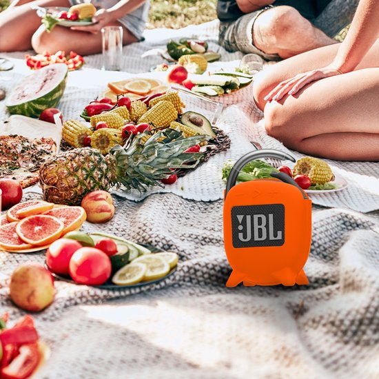 kwmobile siliconen hoesje voor mini-speaker - geschikt voor JBL Clip 4 - Flexibel materiaal - Speakercase in oranje van Merkloos — afbeelding 4