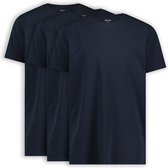LEBASQ - Miles' T-shirt voor heren - 3 pack - met Ronde hals - Extra lang - Geschikt als Ondershirt - Blauw - L - Katoen