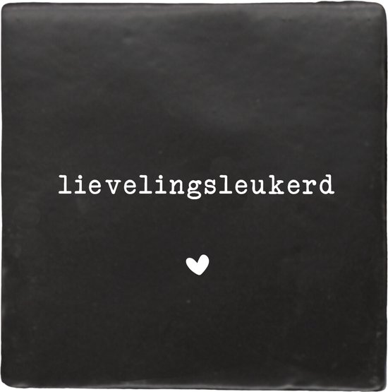 Label2X - Tuile - Favorite Cute - Avec support de tuile - Zwart avec blanc - Tuile de sort - Tuiles avec sorts - Sagesse des tuiles - Texte de tuile - Tuiles