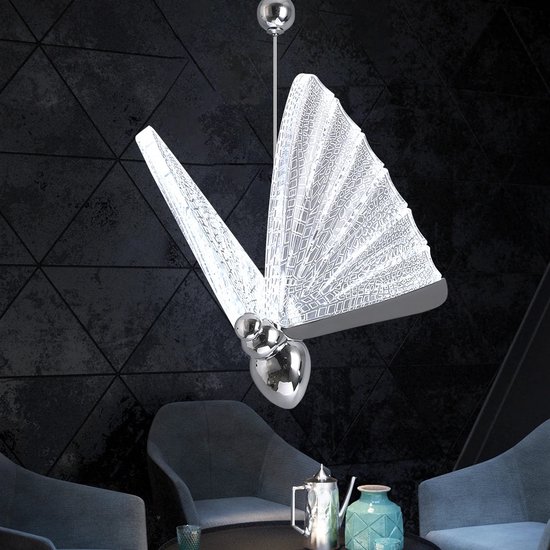 UnityMarketplace® - Modern LED Plafondlamp - Hangende vlinder lamp - Verstelbare Draden - Verschillende Kleurtemperatuur - Zilver