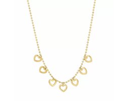 Bijoutheek Collier Meerdere Open Harten Goud