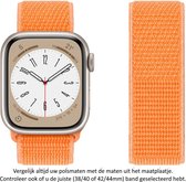 Oranje Nylon Horloge Bandje Geschikt voor Apple Watch 1, 2, 3, 4, 5, 6, 7, 8, SE & Nike+, 42mm, 44mm & 45mm "Mannenbreedte" Series - Zacht Geweven Nylon - 42 mm, 44 mm en 45 mm - Maat: zie maatfoto