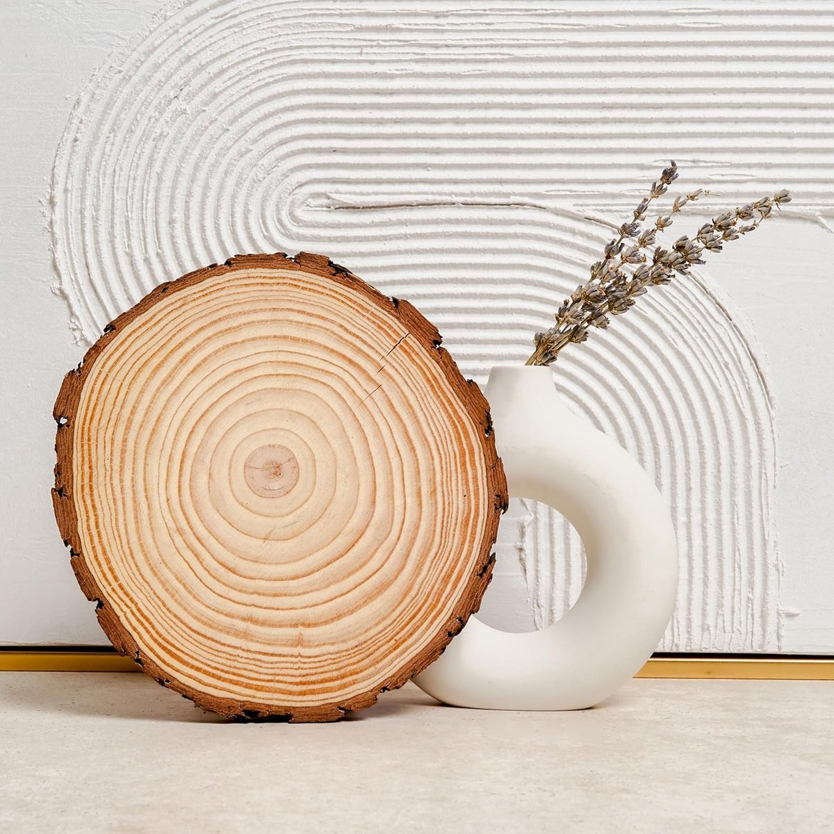 Elan Houtschijf 20-23cm Diameter 8 stuks, Natuurlijke Houtschijven voor Knutselen, Houten Schijven voor Knutselen, Natuurlijke Houten Stamschijven, Knutselhout, Boomschijf, Stamschijf, Houten Schijf