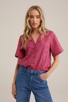 WE Fashion Blouse pour femme avec broderie anglaise