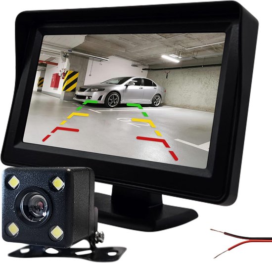 Achteruitrijcamera met Parkeerhulp - 4.3 inch HD Ready - 5 meter aansluitkabel - Complete set