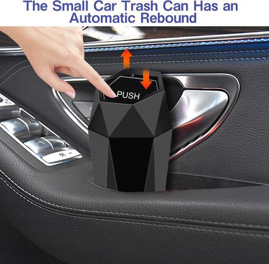 Poubelle de voiture avec couvercle, mini poubelles, porte