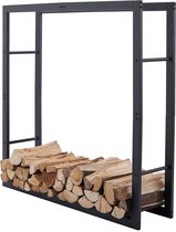 Brandhoutrek - Firewood Rack Metal Firewood Rack for Indoor and Outdoor 100x25x100cm