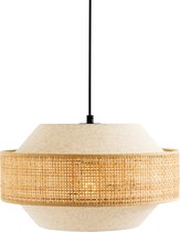 Bright Bunch - Erica Bohemien Hanglamp - rotan - textiel - 35 cm breed 35 cm hoog