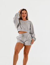 Loungeoutfit / joggingpak dames / huispak / comfy outfit / loungewear short + sweater (grijs)