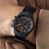 B&S Nylon Horlogeband Luxury - Deluxe Nato Diep Zwart - 20mm
