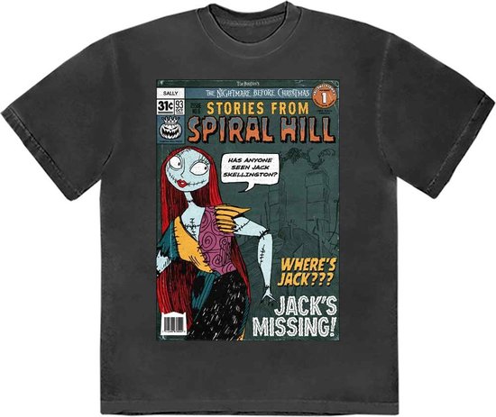 Disney The Nightmare Before Christmas - Spiral Hill Sally Heren T-shirt - XL - Zwart