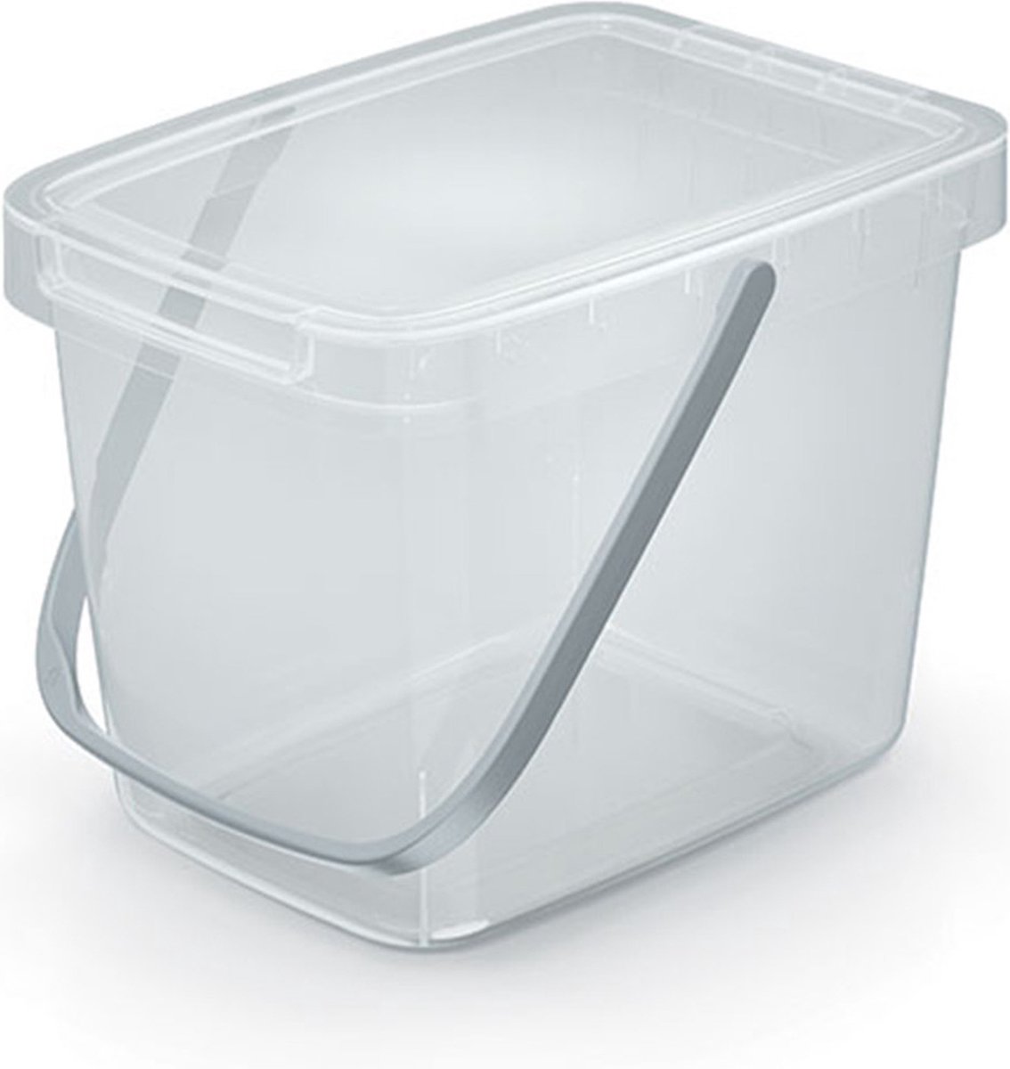 Goedkoopste Keden GFT aanrecht afvalbak - transparant - 6L - afsluitbaar - 20 x 26 x 20 cm - klepje/hengsel - kleine prullenbakken - afval scheiden