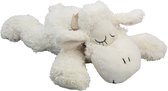 Inware pluche lammetje/schaap knuffeldier - wit - liggend - 30 cm - Dieren knuffels - schapen - zeer wollig