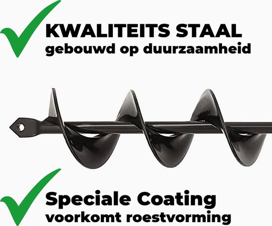 Allernieuwste.nl® Grondboor voor Boormachine Staal ø40 mm x 45 cm Bollenboor Bollenpoter Grond Boor Slangenboor - Staal 40 x 450 mm %% — afbeelding 4