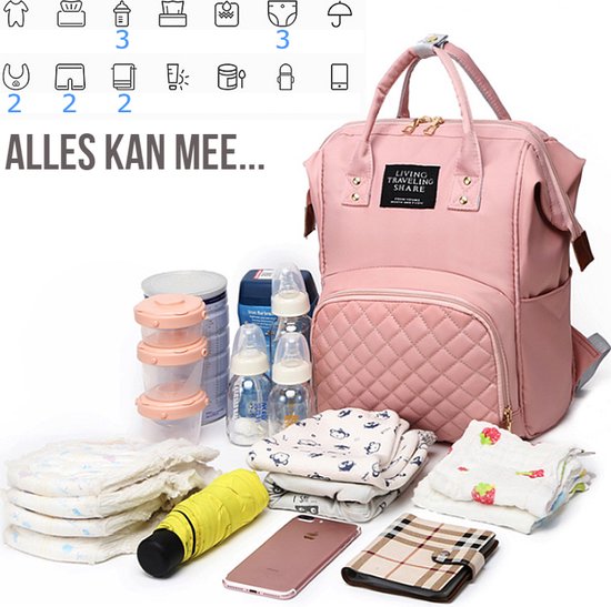 LaGloss® Luxe Luiertas Verzorgingstas SMARAGD GROEN - Mama bag - Baby Rug Tas - Rugzak Luier tas - Baby Verzorging - Smaragd-Groen