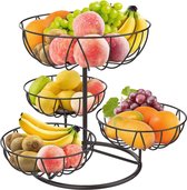 Fruitmand met 4 niveaus afneembare fruitschalen voor werkblad keuken grote inhoud van metaal decoratief Fruit Basket