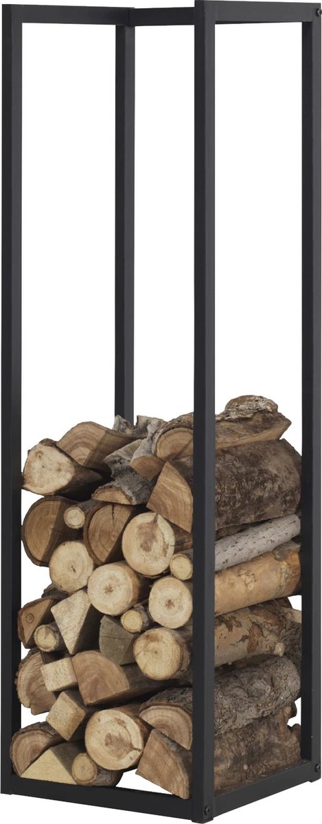 In And Outdoormatch Haardhoutrek Baily Houtopslag 35x35x120 cm zwart